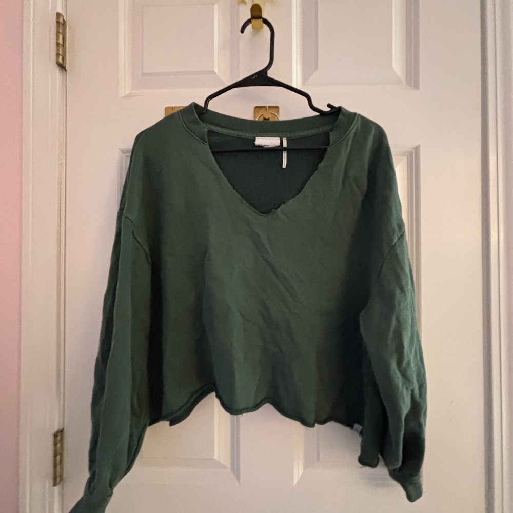 Urban Outfitters Forest Green V-Neck Sweatshirt